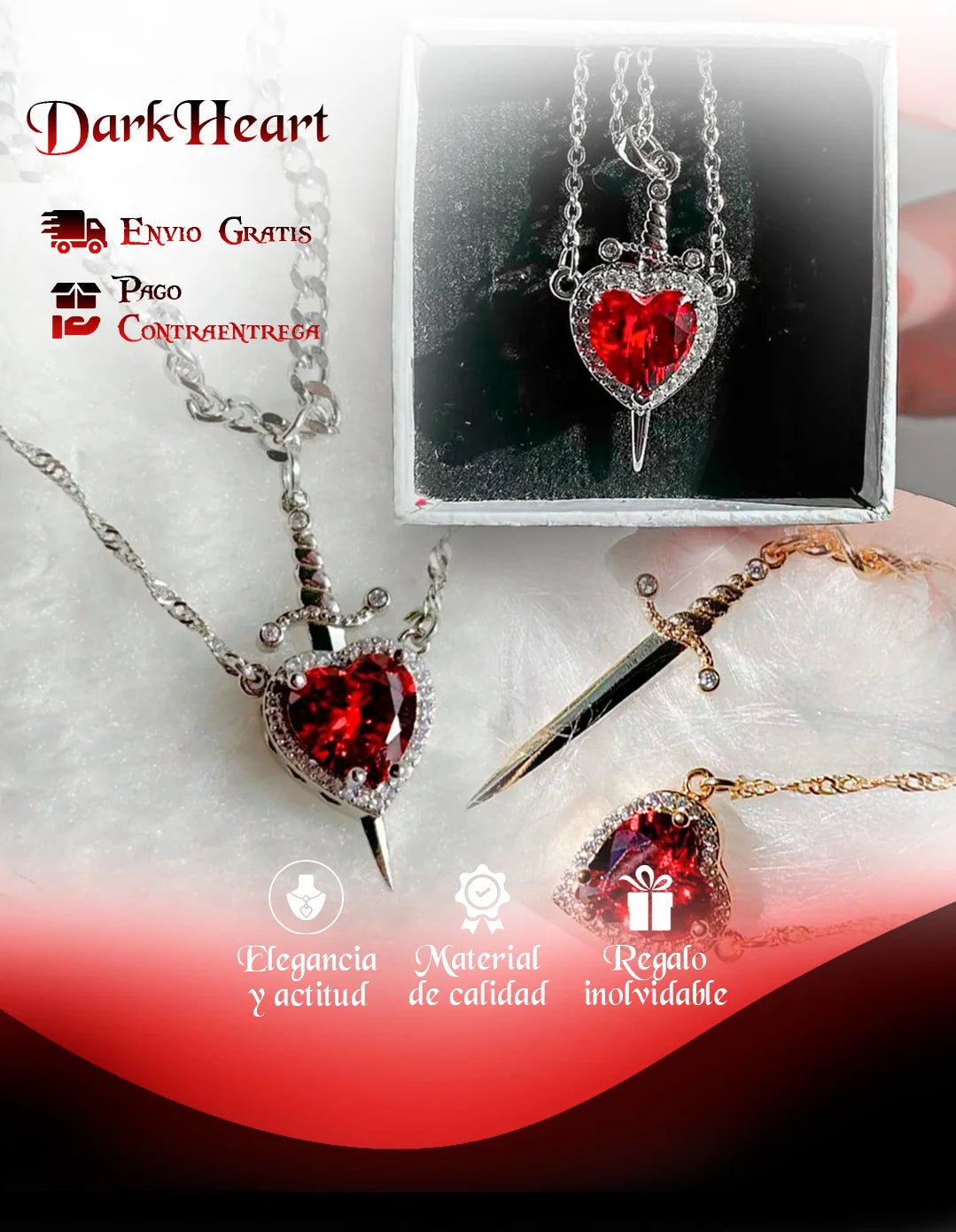Collar Dúo Espada Corazón - San Valentín Lleno de Amor 💘⚔️