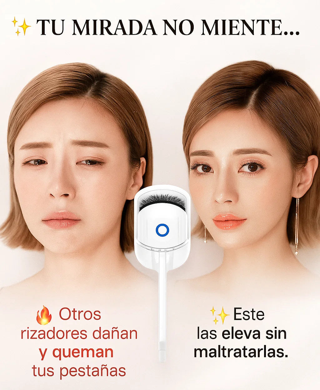 Rizador de Pestañas Eléctrico - 2 En 1 👀🔋✨