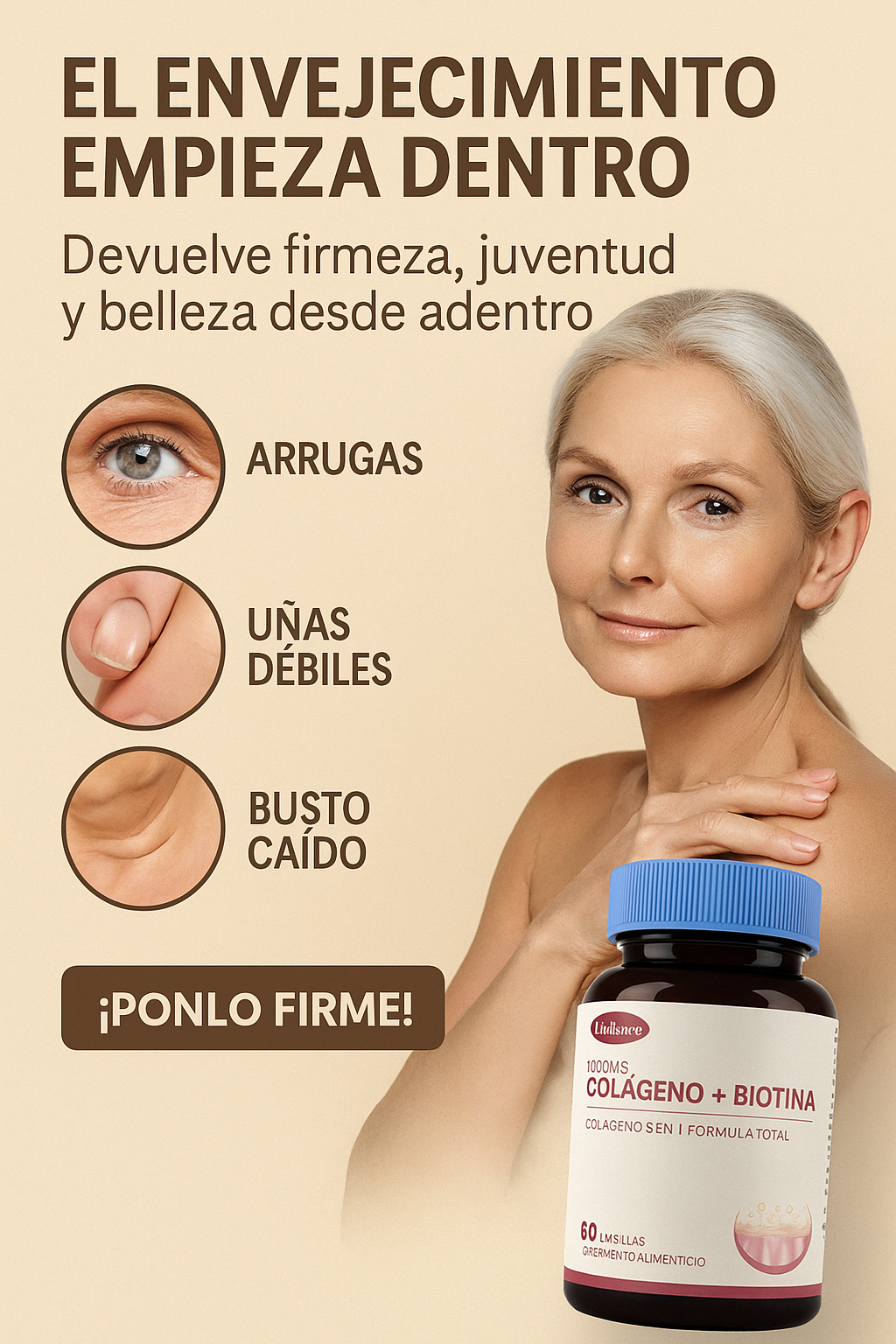 COLAGENO + BIOTINA / 2 EN 1 BUSTO FIRME Y MENOS ARRUGAS ✨👩🏻🦳