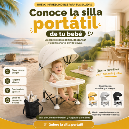 SILLA DE COMEDOR PARA BEBÉ - FACIL DE ARMAR Y LLEVAR