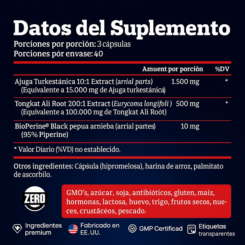 TURKESTERONE - PAGA 1 LLEVA 2 / Anabólico Natural Sex 🍆💪🏻🥛
