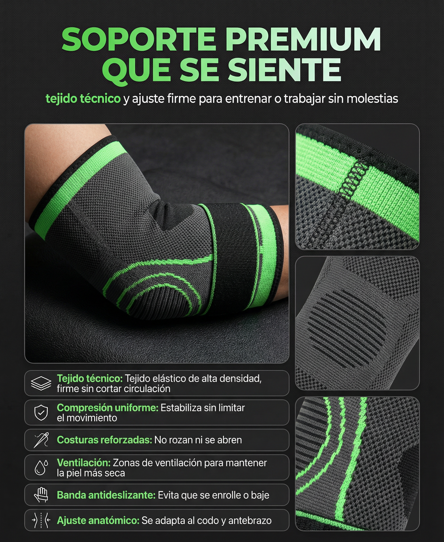 Faja de Compresión Para Codo - Olvídate de esos Dolores Trabajando o Haciendo Deporte