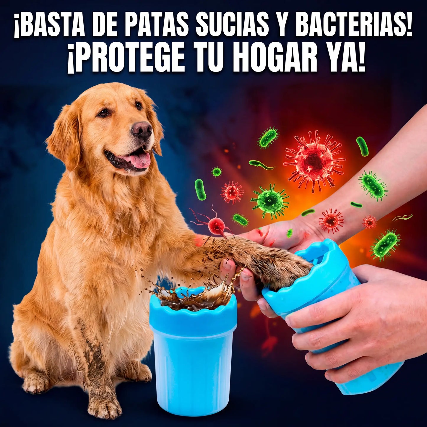 Botella Lava Patas mascotas - Evita Esas Bacterias Que Matan y Contaminan Tu Peludito y Tu Hogar 🐾🫧🐶